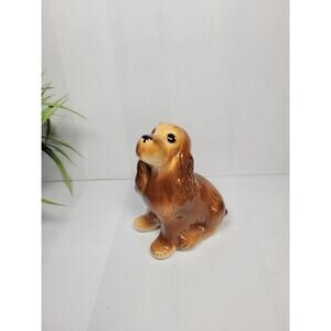 Vintage Royal Copley Cocker Spaniel Figurine Head Tilted Up